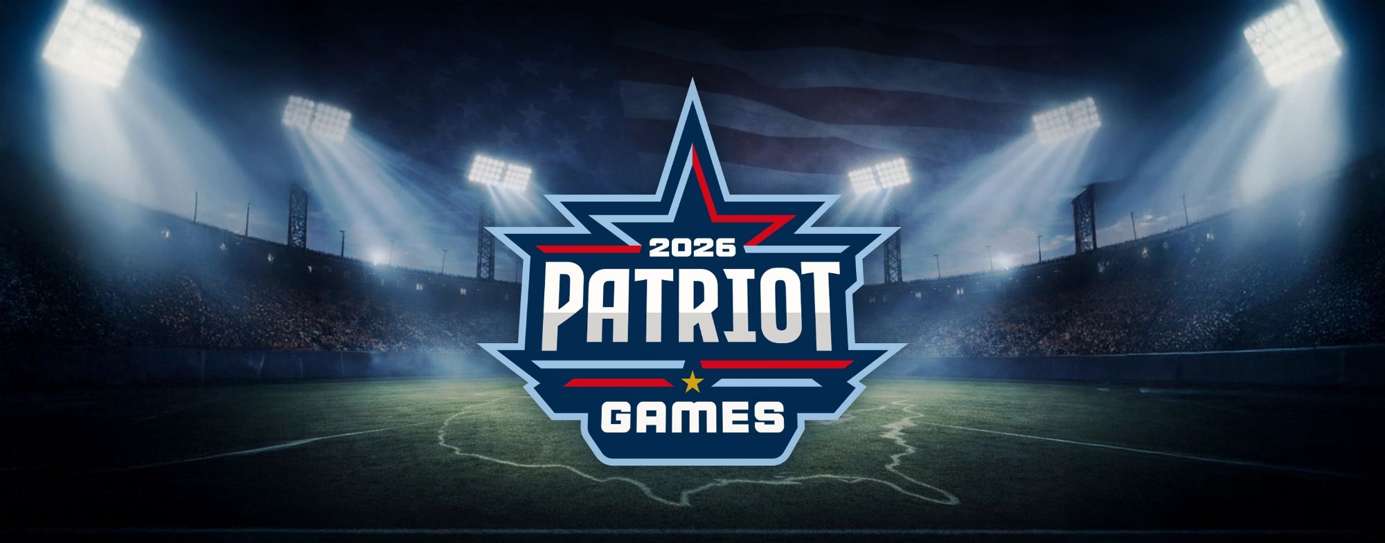 stadium lights shine on ballfield with text Patriot Games.jpg