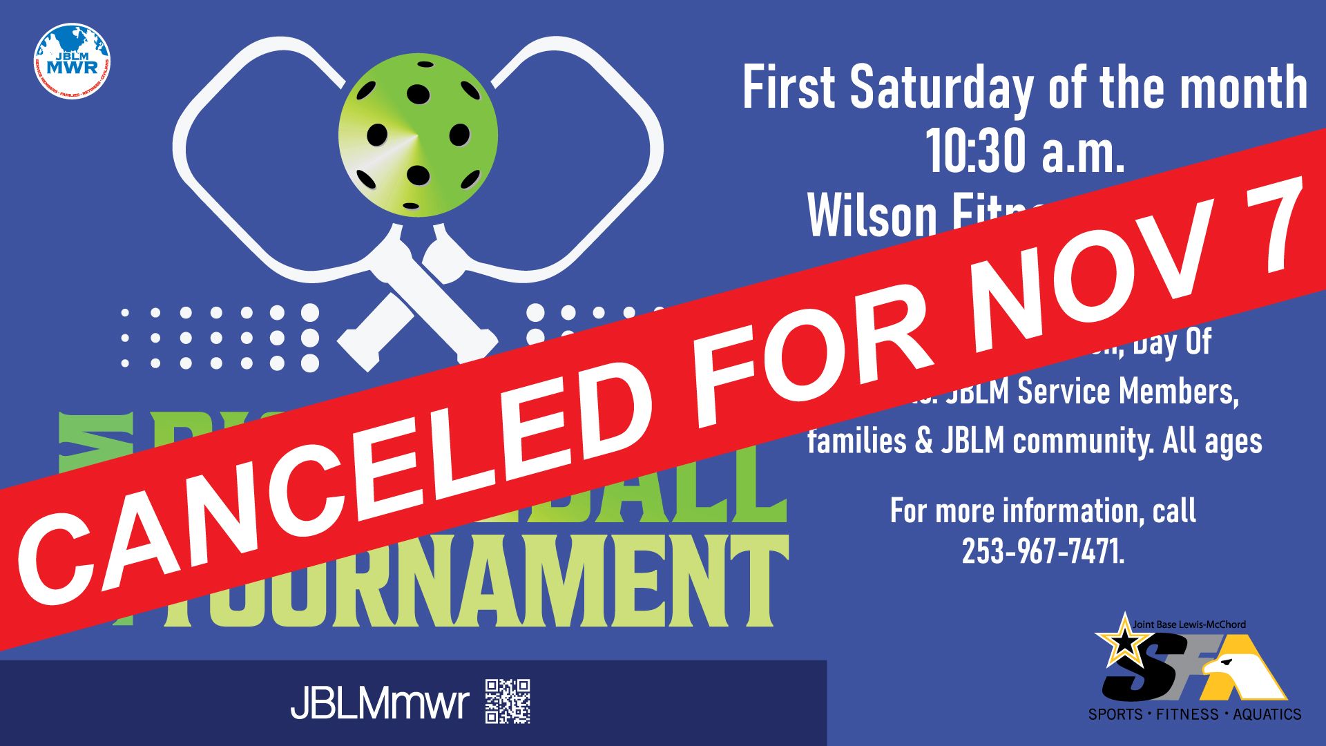 CANCELED- Pickleball Tournament