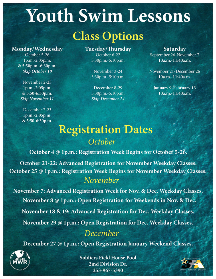 Youth Swim Lessons Joint Base LewisMcChord US Army MWR