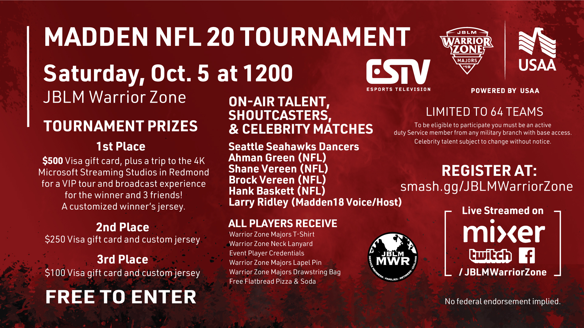 View Event :: Madden NFL 20 Tournament :: Joint Base Lewis-McChord