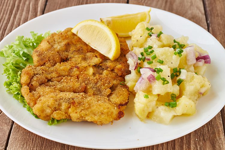 Schnitzel and potato salad