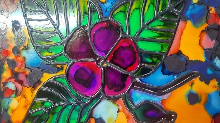 Still Life with Alcohol Inks