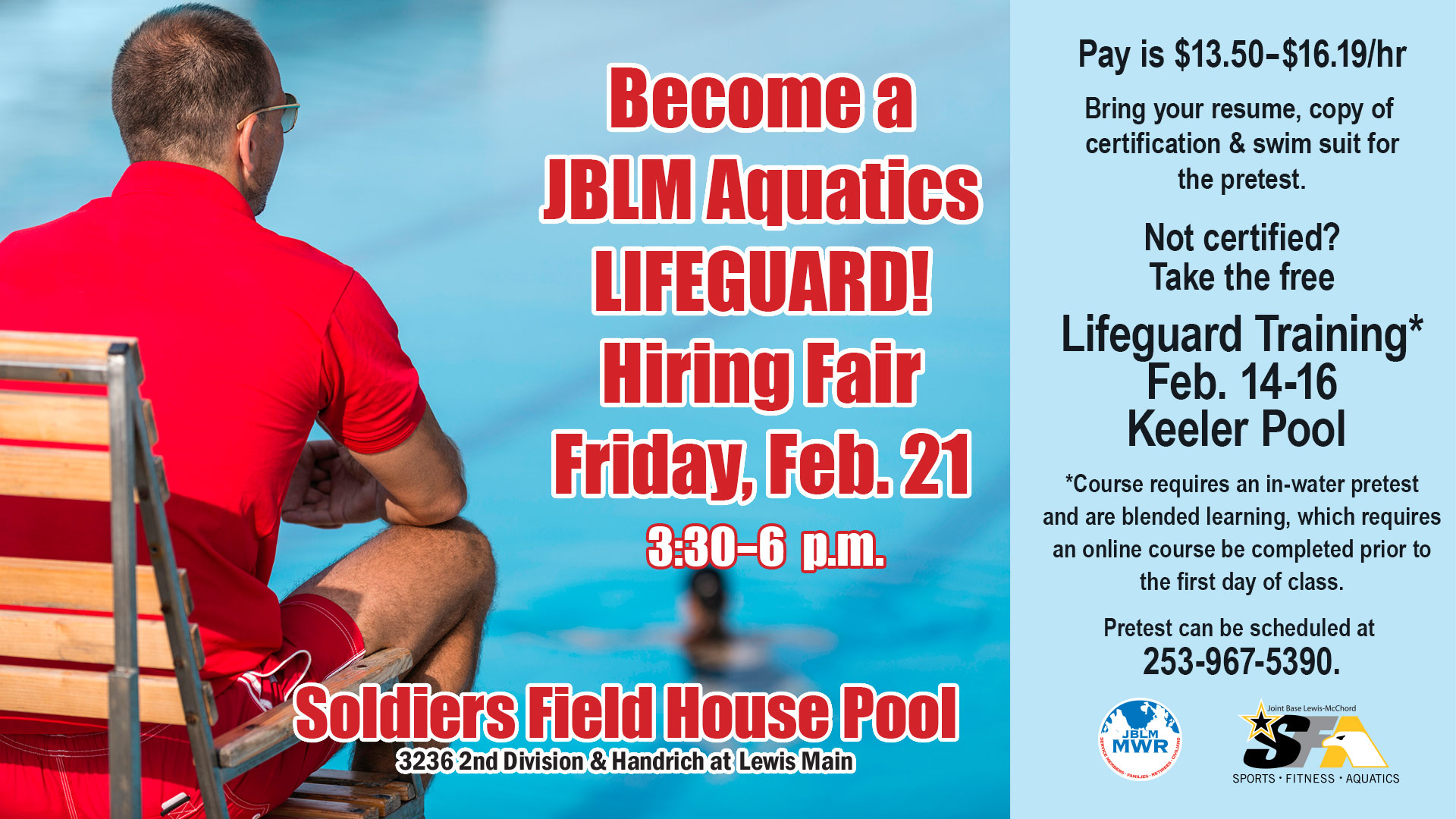 US Army MWR View Event Lifeguard Hiring Fair