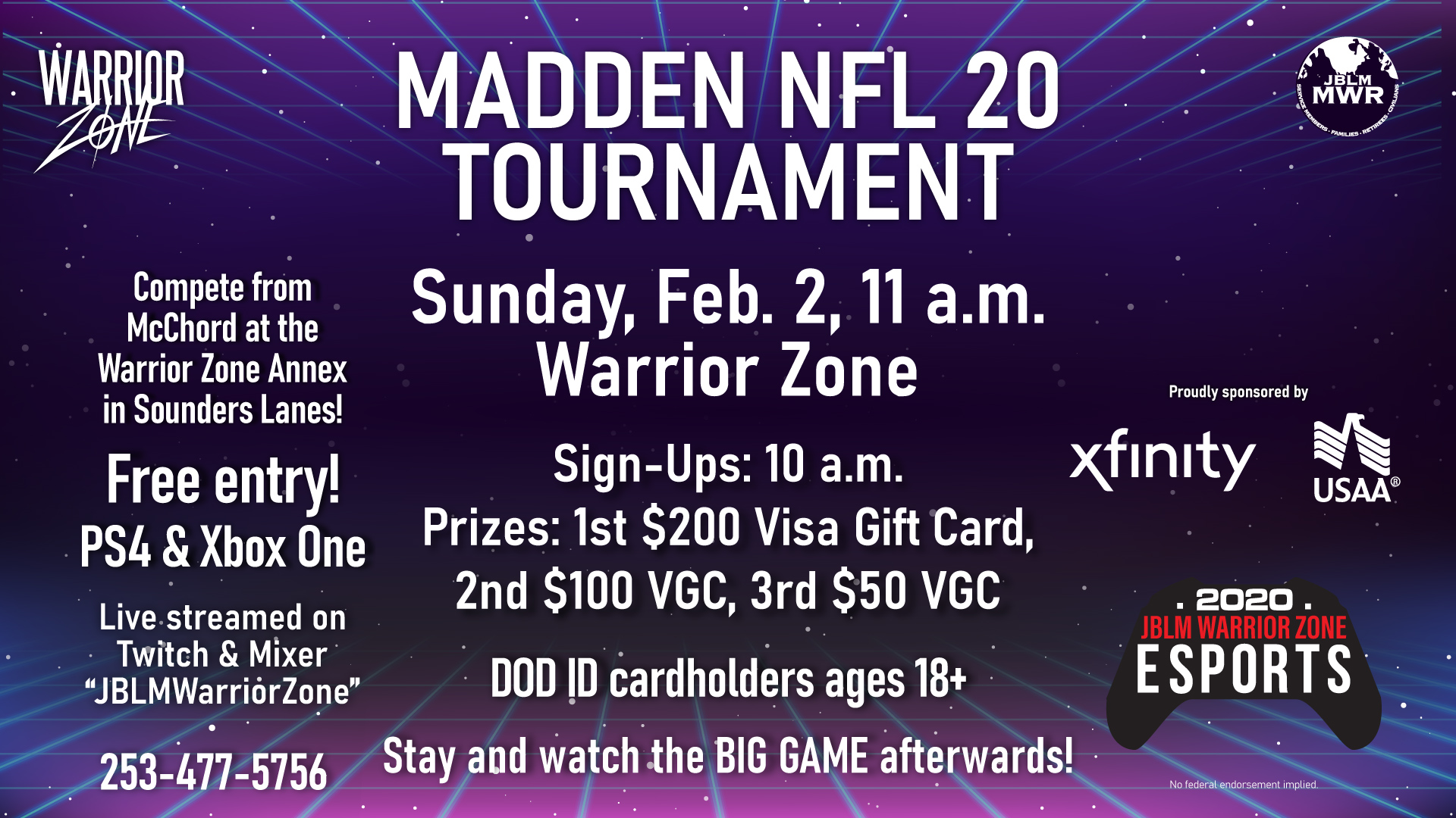 View Event Madden NFL 20 Tournament Joint Base Lewis-McChord US Army MWR