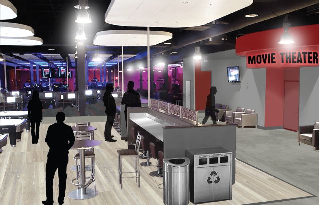 Billiards & Movie Theater Area