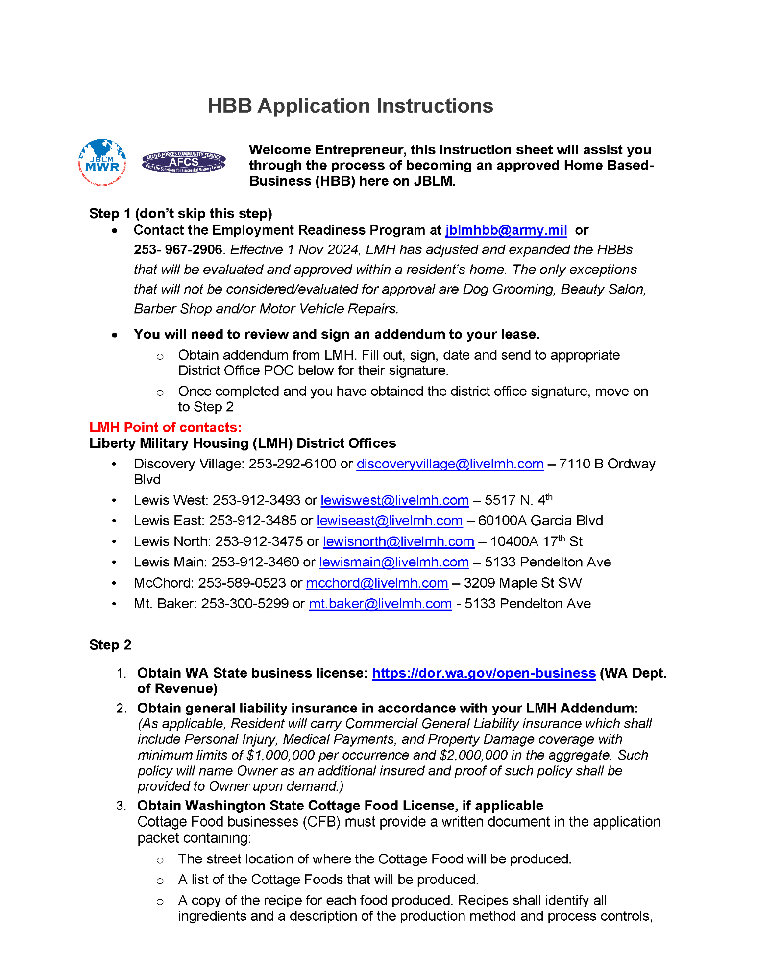 HBB Application Instructions