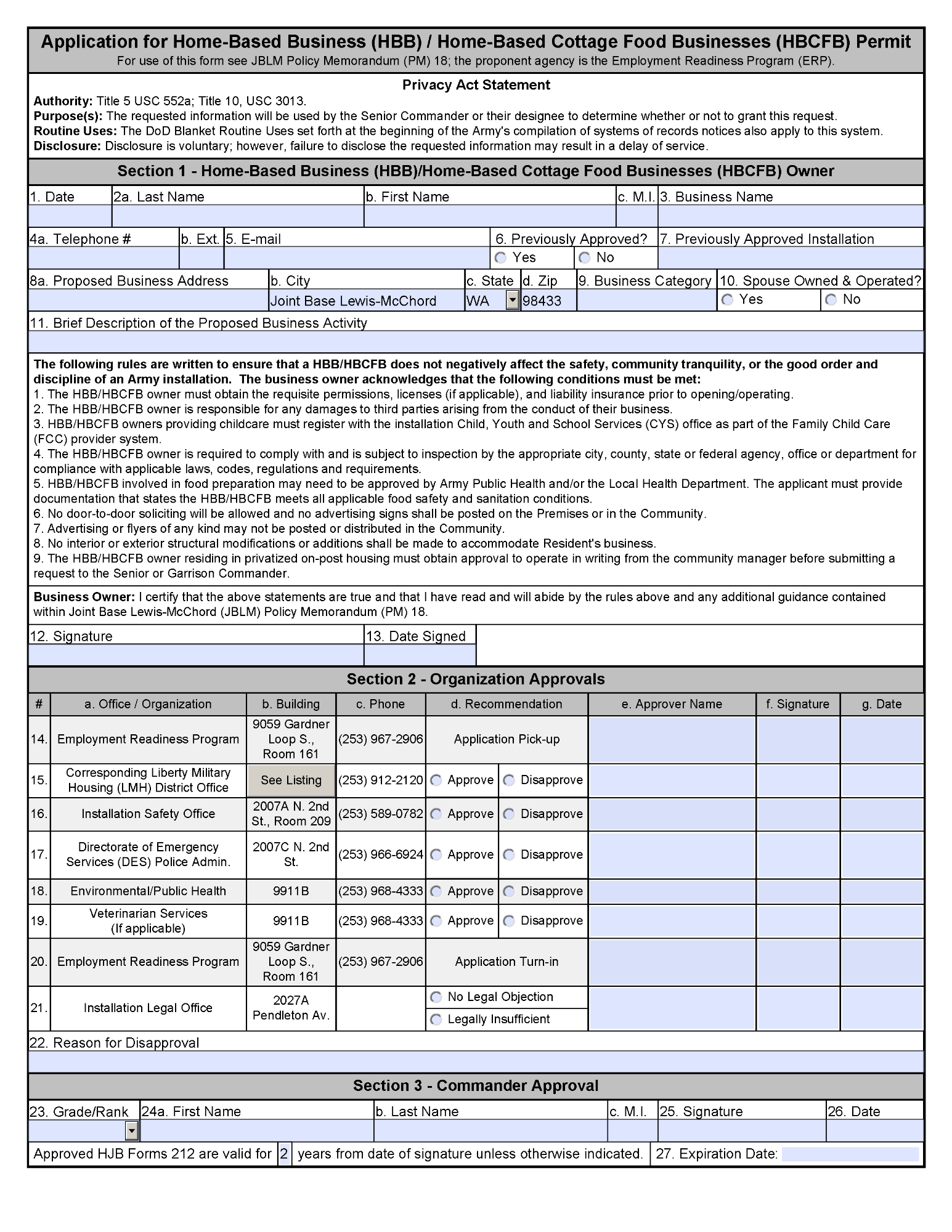 JBLM HBB Application